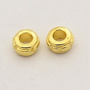Golden Rondelle Alloy Spacer Beads, 4x2mm, Hole: 1mm(PALLOY-N0002-05G)