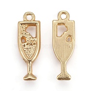 Tibetan Style Alloy Pendants, Cup, Lead Free & Nickel Free & Cadmium Free, Real 18K Gold Plated, Matte Gold Color, 20x7x2mm, Hole: 1.5mm(TIBEB-A14225-MG-NR)