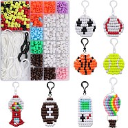 SUNNYCLUE DIY Sport Theme Keychain Making Kit, Including Barrel European Resin & Plastic Beads, Polyester Cord, Plastic Lobster Keychain Clasp Findings, Mixed Color, 645Pcs/box(DIY-SC0023-52)