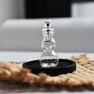 Mini Glass Bottle Tableware Display Decorations, with Black Wood Tray, for Dollhouses, Clear, 17x31mm(PW-WG42641-06)