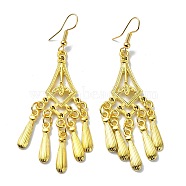 Golden Alloy Chandelier Earrings, Bohemia Long Drop Earrings, Teardrop, 75.5x22mm(EJEW-D092-03B-G)
