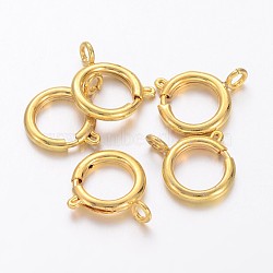 Brass Spring Ring Clasps, Jewelry Accessory, Golden Color, 12mm, Hole: 2.5mm(X-KK-H419-G)