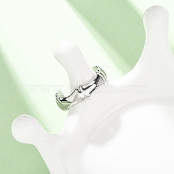 304 Stainless Steel Cuff Open Rings, Bamboo, Stainless Steel Color, 6mm, US Size 7 1/4(17.5mm)(RJEW-P191-11P)