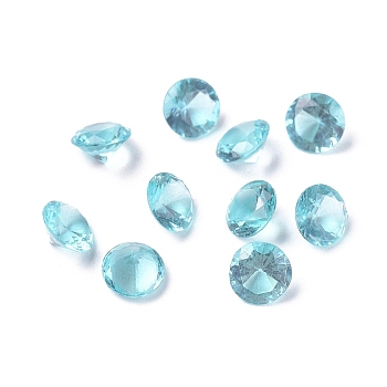 Transparent Pointed Back Glass Cabochons, Diamond Shape, for DIY Crafts Jewelry Making, Pale Turquoise, 4.5x2.5~3mm