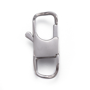 304 Stainless Steel Lobster Claw Clasps, Stainless Steel Color, 26x13x4mm, Hole: 7mm