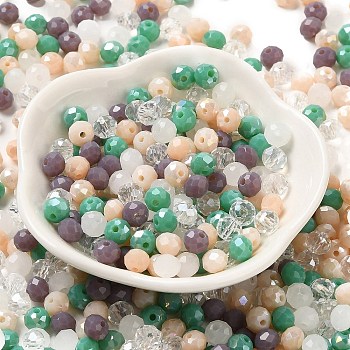 Glass Beads, Faceted, Rondelle, Thistle, 6x5mm, Hole: 1mm, about 2360pcs/500g