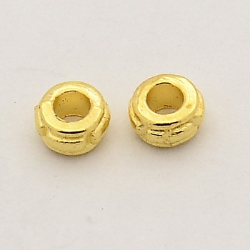 Golden Rondelle Alloy Spacer Beads, 4x2mm, Hole: 1mm