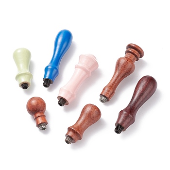 Wooden Handles for Wax Sealing Stamp Making, Mixed Color, 38~80x19~25mm