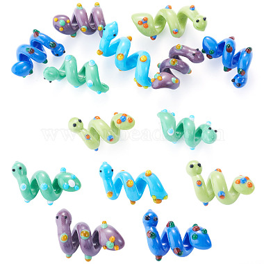 10Pcs 5 Colors Handmade Lampwork Enamel Beads(LAMP-TA0002-48A)-1