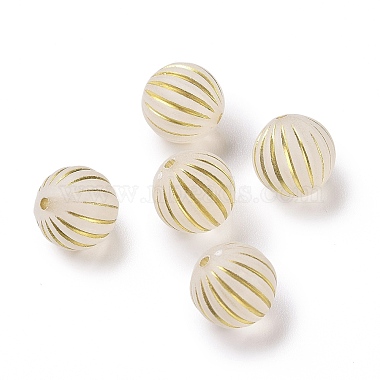12mm Floral White Round Acrylic Beads