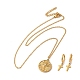 Crystal Rhinestone Cross Dangle Hoop Earring & Pendant Nacklace(SJEW-P002-03G)-1