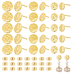60Pcs 3 Styles 304 Stainless Steel Studs Earring, Flat Round, Golden, 8~12mm, Hole: 1.2~1.5mm, Pin: 0.8mm, 20pcs/style(STAS-HS0001-38)