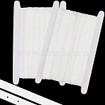 8.33 Yards Polyester Sewing Snap Button Tape, Plastic Buttons Fastener Replacement, for Baby Lingerie Crotch Sewing, Dancing Dress, with 1Pc Cardboard Display Card, White, 18mm(DIY-CY0001-31A)