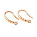 Brass Earring Hooks, Ear Wire, with Loop, Real 18K Gold Plated, 16.5x9.5x2.5mm, Hole: 1.5mm, Pin: 0.9mm(KK-CBA8EB2-09G)