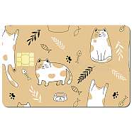 PVC Plastic Waterproof Card Stickers, Self-adhesion Card Skin for Bank Card Decor, Rectangle, Cat Shape, 186.3x137.3mm(DIY-WH0432-036)