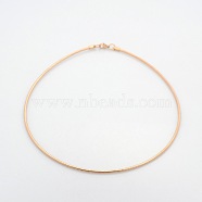Casual Style 304 Stainless Steel Choker Necklaces, with Lobster Claw Clasps, Rose Gold, 15.8 inch(40.1cm)(STAS-O037-02RG)