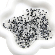 100Pcs Transparent Glass Beads, Faceted, Bicone, Black, 4.5x3.5mm, Hole: 1.6mm, 100pcs/set(GLAA-P061-01C)