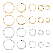 CHGCRAFT 140Pcs 10 Style Brass Open Jump Rings, Long-Lasting Plated, Round Ring, Mixed Color, 1 Gauge(7.35mm)(KK-CA0003-11)