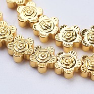 Non-magnetic Synthetic Hematite Beads Strands, Smooth Surface, Sunflower, Golden Plated, 7.5x3mm, Hole: 1mm, about 57~58pcs/strand, 15.9 inch(40.5cm)(G-F539-B03)