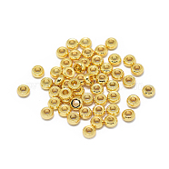 Rack Plating Brass Spacer Beads, Long-Lasting Plated, Rondelle, Real 24K Gold Plated, 2.7x1.3mm, Hole: 1.2mm(X-KK-F801-10-G)