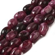 Natural Malaysia Jade Beads Strands, Faceted, Oval, Dyed and Heated, Purple, 8.5~11.5x7~8x6.5~8mm, Hole: 1.5mm, about 37~38pcs/strand, 14.76''~15.55''(37.5~39.5cm)(G-I283-H05-01)