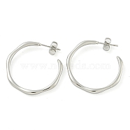 Non-Tarnish 304 Stainless Steel Stud Earrings for Women, Stainless Steel Color, 29.5x2.5mm(EJEW-S227-46P)