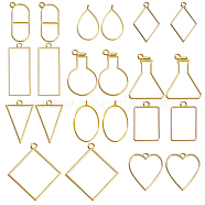22Pcs 11 Styles Rack Plating Alloy Open Back Bezel Pendants, For DIY UV Resin, Epoxy Resin, Pressed Flower Jewelry, Cadmium Free & Nickel Free & Lead Free, Mixed Shapes, Golden, 22~49x18.5~44x3.5~3.8mm, Hole: 2.8~4mm, 2pcs/style(FIND-SC0005-32)