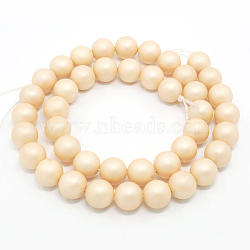 10mm BlanchedAlmond Round Shell Pearl Beads(BSHE-I002-10mm-13)