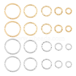 CHGCRAFT 140Pcs 10 Style Brass Open Jump Rings, Long-Lasting Plated, Round Ring, Mixed Color, 1 Gauge(7.35mm)(KK-CA0003-11)