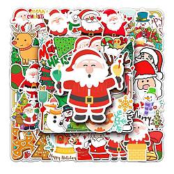 50Pcs Christmas PVC Self Adhesive Stickers, Waterproof Decals for Water Bottle, Helmet, Luggage, Mixed Shapes, 55~85mm(XMAS-PW0001-194)