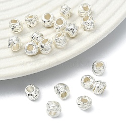 20Pcs Corrugated Alloy Spacer Beads, Silkworm Cocoon Shape, Platinum, 5x6mm, Hole: 2.3mm(FIND-YW0011-02P)