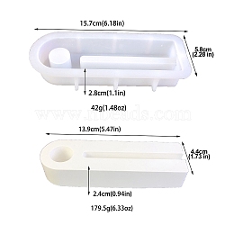 Food Grade Candlestick Silicone Molds, for Plaster, Cement Craft Making, Rectangle, 15.7x5.8x2.8cm(PW-WG572C0-04)