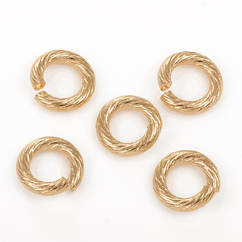 304 Stainless Steel Jump Ring, Open Jump Rings, Golden, 12 Gauge, 10x2mm, Inner Diameter: 6mm