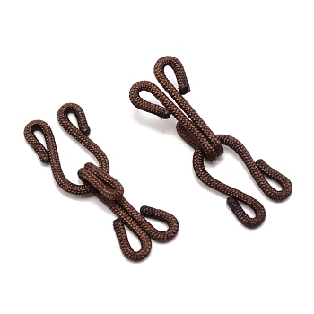 Cloth and Iron Hook and S-Hook Clasps, Coconut Brown, 37x13x8mm