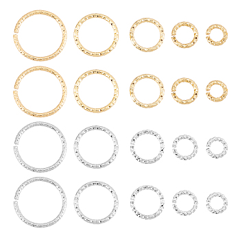 CHGCRAFT 140Pcs 10 Style Brass Open Jump Rings, Long-Lasting Plated, Round Ring, Mixed Color, 1 Gauge(7.35mm)