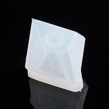 Silicone Dice Molds, Resin Casting Molds, For UV Resin, Epoxy Resin Jewelry Making, Polygon Dice, White, 28x26x23mm, Lid: 24x18.5x4.5mm, Base: 22x26x28mm