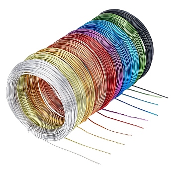 Pack of 10 rolls Multicolor Round Aluminum Wire 18 Gauge Jewelry Making Beading Craft Wire, about 65 feet/roll