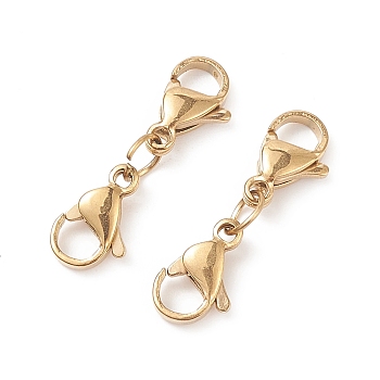 304 Stainless Steel Double Lobster Claw Clasps, Golden, 22mm