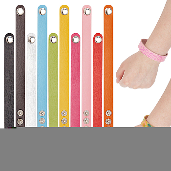 10Pcs 10 Colors Adjustable Leather Cord Bracelets Set for Women, Mixed Color, 1Pc/color