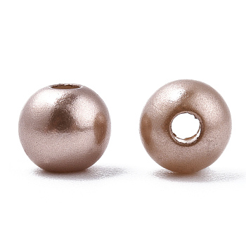 Spray Painted ABS Plastic Imitation Pearl Beads, Round, Rosy Brown, 6x5.5mm, Hole: 1.8mm, about 4540 pcs/500g