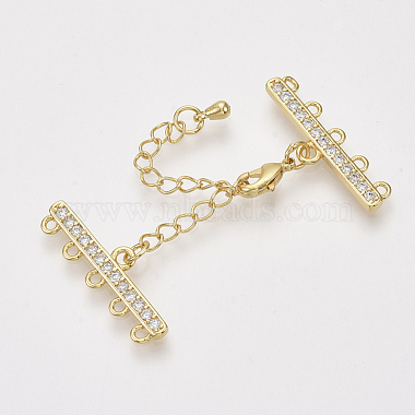 Real Gold Plated Brass+Cubic Zirconia Chain Extender