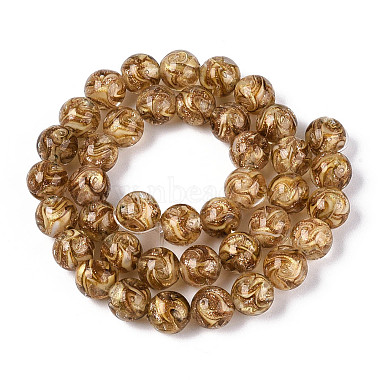 Handgemachte gold sand GlasPerlenstr&auml;nge(LAMP-T023-31E)-2