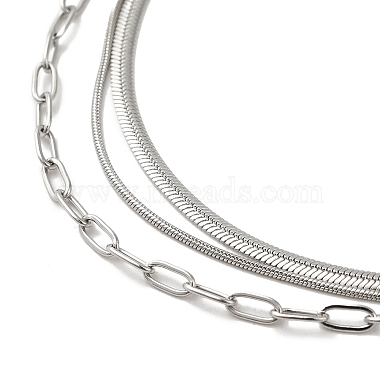 cadenas de acero de titanio collares de tres capas(NJEW-D054-01A-01P)-4