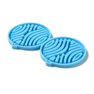 DIY Flat Round with Wave Pendant Silicone Molds(DIY-I099-24)-4