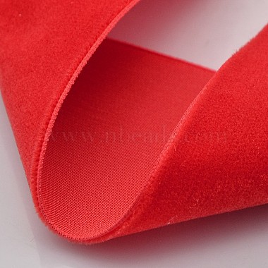 Polyester Velvet Ribbon for Gift Packing and Festival Decoration(SRIB-M001-7mm-235)-2