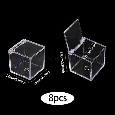Квадратный прозрачный пластиковый футляр для хранения конфет(ODIS-WH0043-53)-2