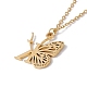 Initial Letter with Butterfly Pendant Necklace(NJEW-C026-01G-K)-3