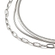 cadenas de acero de titanio collares de tres capas(NJEW-D054-01A-01P)-4