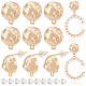 BENECREAT 12Pcs Brass Half Round Stud Earrings Findings(KK-BC0011-27)-1