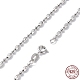 Rhodium Plated 925 Sterling Silver Oval Ball Chain Necklace for Women(NJEW-A014-02P)-1